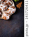 Spooky Halloween mummy cookies with eyes 143726411