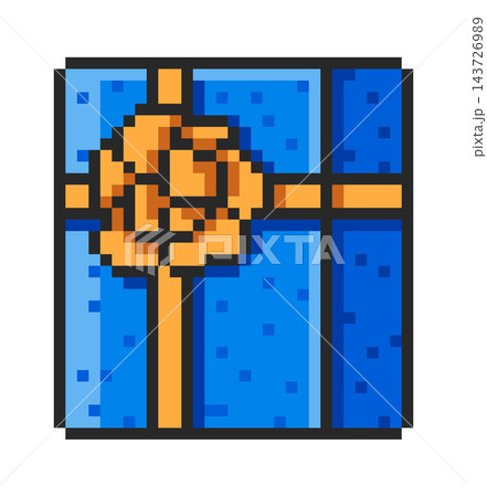 Gift Box With Bow Pixel Art 143726989