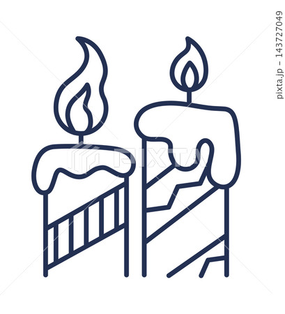 Candle Duo Burning Line Art Candle Duo Burning Line Art 143727049