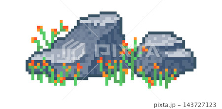 Rocks With Grass Pixel Art 143727123