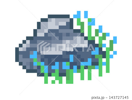 Rock With Grass Pixel Art 143727145