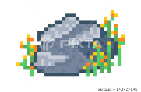 Rock With Grass Pixel Art 143727149