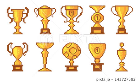 Trophy Set Pixel Art Icons Trophy Set Pixel Art Icons 143727382