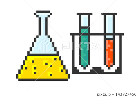 Beaker And Test Tubes Pixel Art 143727450
