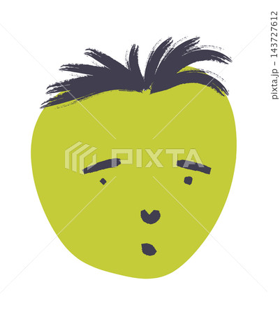 Face Surprised Expression Crayon Style 143727612