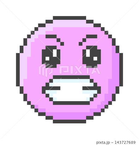 Emoji Angry Face Pixel Art 143727689