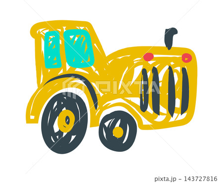 Tractor Kids Doodle Sketch 143727816