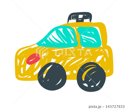 Car Hand Drawn Crayon Sketch Car Hand Drawn Crayon Sketch 143727833