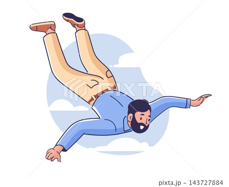 Man Skydiving Adventure Cartoon Man Skydiving Adventure Cartoon 143727884
