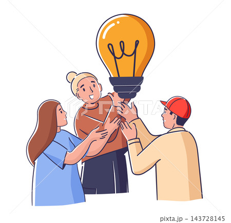 Lightbulb Teamwork Brainstorm Cartoon Lightbulb Teamwork Brainstorm Cartoon 143728145