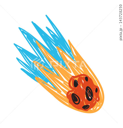 Meteor Falling With Fiery Streaks 143728250