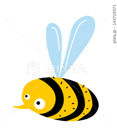 Bee Flying With Big Wing Cartoon Bee Flying With Big Wing Cartoon 143728371