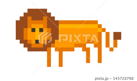 Lion Standing Pixel Art Lion Standing Pixel Art 143728798