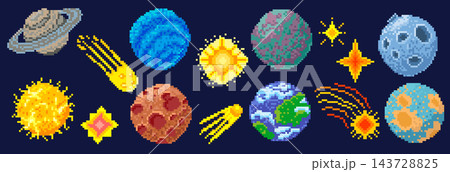 Planet Set Pixel Art Space Planet Set Pixel Art Space 143728825