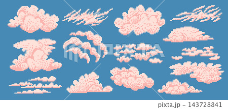 Cloud Set Pixel Art Collection 143728841