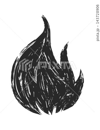 Flame Rough Brush Stroke Sketch Flame Rough Brush Stroke Sketch 143728906