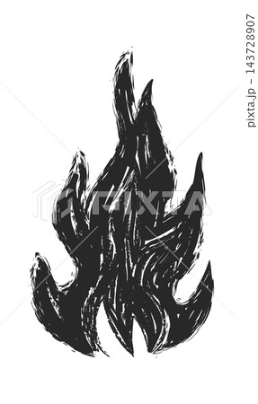 Flame Rising Brush Sketch 143728907