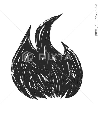 Flame Rough Brush Stroke Sketch Flame Rough Brush Stroke Sketch 143728908