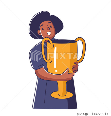 Trophy Winner Holding Cup Cartoon Trophy Winner Holding Cup Cartoon 143729013