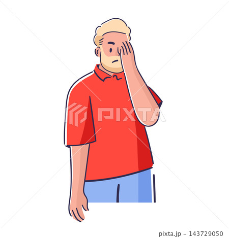 Man Facepalm Gesture Cartoon 143729050