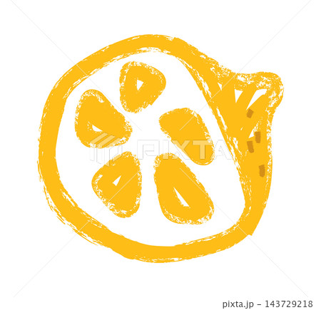 Lemon Slice Hand Drawn Crayon Lemon Slice Hand Drawn Crayon 143729218
