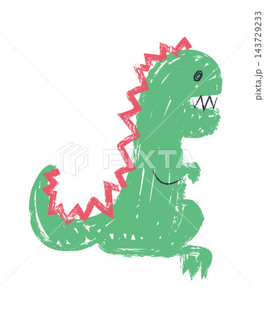 Dinosaur Roaring With Spikes Sketch Style 143729233