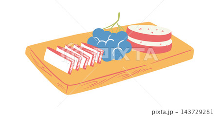 Charcuterie Board Picnic Snack Cartoon 143729281