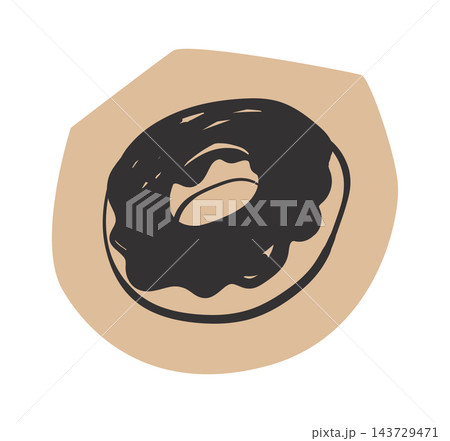 Donut With Glaze Hand Drawn Donut With Glaze Hand Drawn 143729471