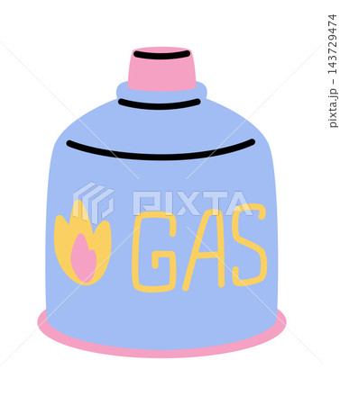 Gas Canister Camping Gear Cartoon Gas Canister Camping Gear Cartoon 143729474