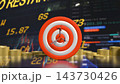 Financial Target Success With Gold Coins 3d render. 143730426