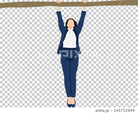 Illustration of a hanging businesswoman 143732094