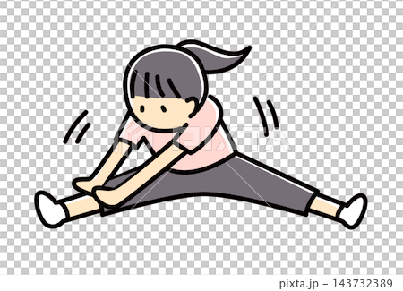 女子做劈腿伸展運動（全彩） 143732389