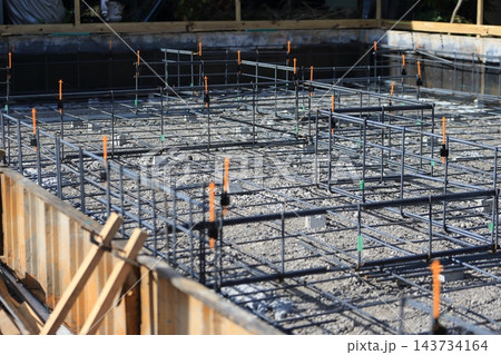 住宅の基礎工事 土間配筋 住宅の基礎工事 土間配筋 143734164