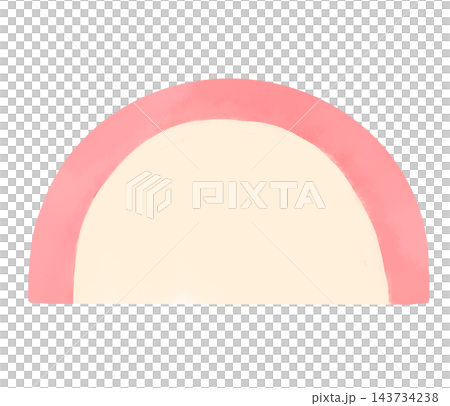 Pink kamaboko (fish cake) watercolor-style illustration, suitable for New Year's dishes and other occasions. Pink kamaboko (fish cake) watercolor-style illustration, suitable for New Year's dishes and other occasions. 143734238