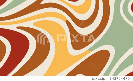 vertical composition filled with large organic flowing shapes vector background  143734470