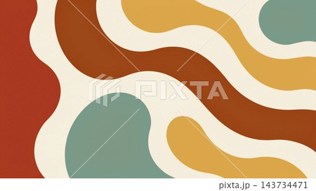 vertical composition filled with large organic flowing shapes vector background  143734471