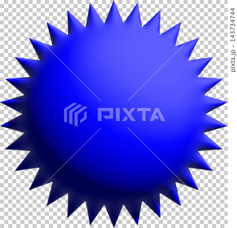 Starburst seal, blue glossy 3D spiky sunburst badge with blank center, sale price tag and award sticker Starburst seal, blue glossy 3D spiky sunburst badge with blank center, sale price tag and award sticker 143734744