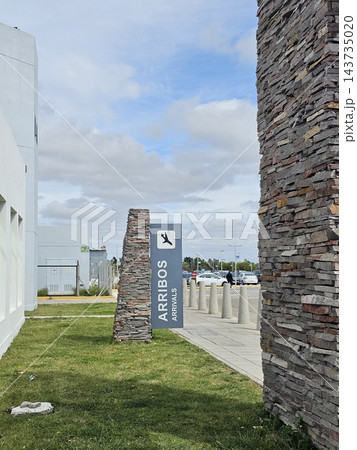 Trelew, Argentina - October 14, 2026: Covered airport walkway in Trelew, Argentina - view 02 143735020