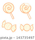 黄色キャンディのイラストセット 143735497