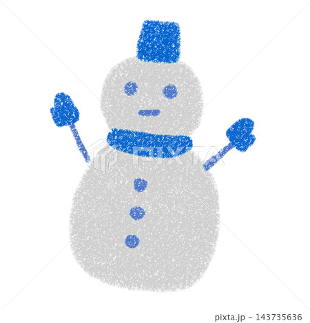 青いマフラーをした雪だるま 青いマフラーをした雪だるま 143735636