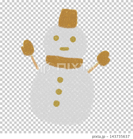 Snowman with a yellow scarf 143735637