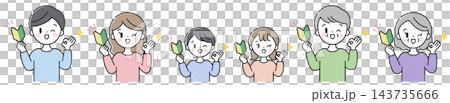 A set of three generations of a family, each holding a beginner driver's sticker and making an OK sign. A set of three generations of a family, each holding a beginner driver's sticker and making an OK sign. 143735666