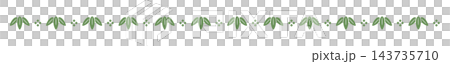 竹の葉と笹をモチーフにした緑色の和風シームレスライン 竹の葉と笹をモチーフにした緑色の和風シームレスライン 143735710