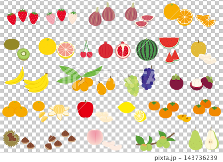 A set of illustrations of various fruits, part 1. A set of illustrations of various fruits, part 1. 143736239