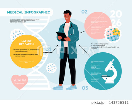 Medical presentation. Doctor secure graph,...のイラスト素材 [143736511] - PIXTA