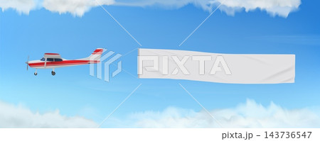 Plane sign. Flying banner flag, sky message advertising or blank poster in air. Transport propeller with billboard label, messaging with clear copy space, advertisement sign. Vector concept Plane sign. Flying banner flag, sky message advertising or blank poster in air. Transport propeller with billboard label, messaging with clear copy space, advertisement sign. Vector concept 143736547