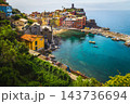 View of Vernazza harbor and colorful houses in Cinque Terre 143736694