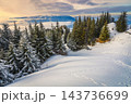Picturesque winter landscape in Bucegi Mountains, Romania 143736699