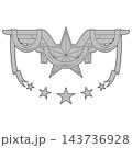 Gray Outline Winged Star Ribbon Gray Outline Winged Star Ribbon 143736928