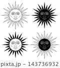 Outline may sun icon with solar rays Outline may sun icon with solar rays 143736932